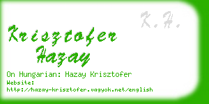 krisztofer hazay business card